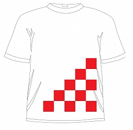 Souvenir from Croatia T shirt with red and white squares